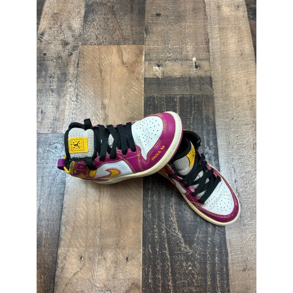 Nike‎ Air Jordan 1 Mid Siempre Familia Para Mi Magenta Yellow DC0503-600 Toddler